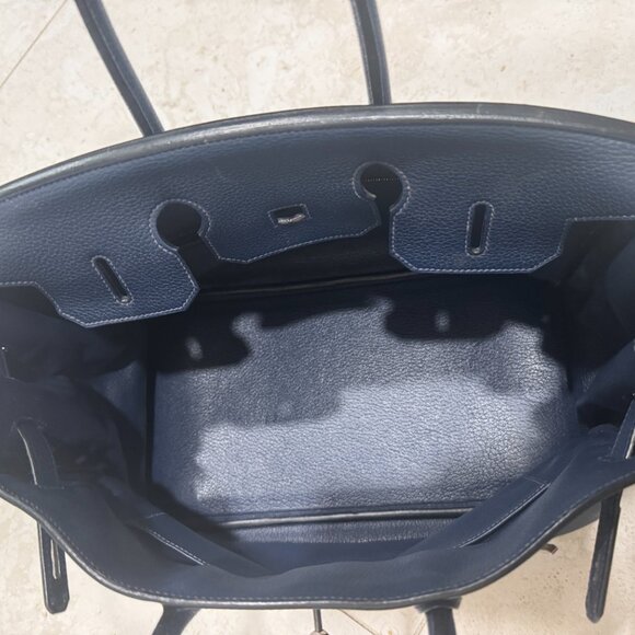 Authentic Hermes Blue Birkin Bag 35 - Picture 9 of 12